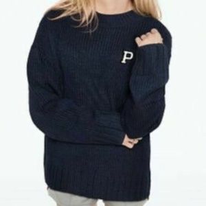 VS PINK Boyfriend Crew Sweater Navy Blue